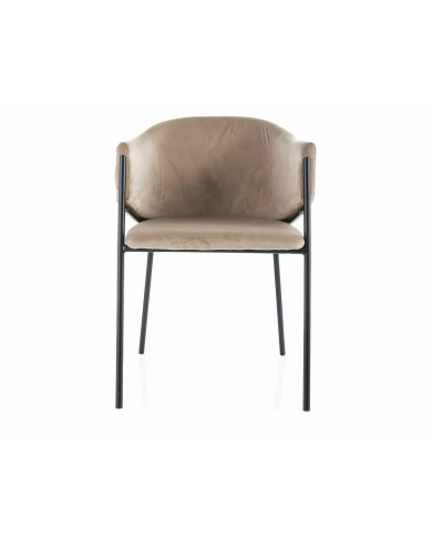 Chaise rembourrée en velours avec pieds métal or Orbe II