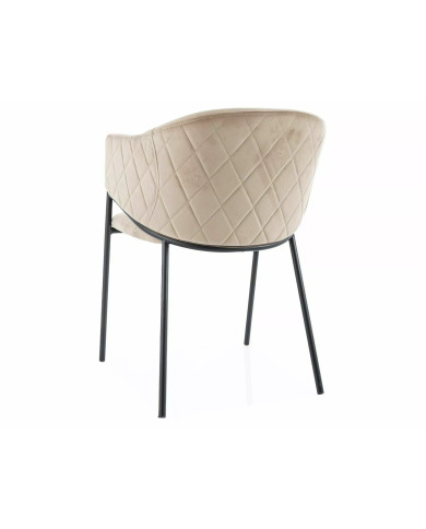 Chaise rembourrée en velours avec pieds métal or Orbe II
