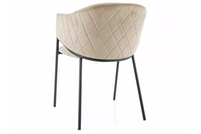 Chaise rembourrée en velours avec pieds métal or Orbe II