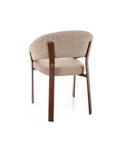Chaise Design Beige et Pieds Noyer - Confort & Style | Mobili & Co