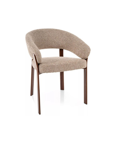 Chaise Design Beige et Pieds Noyer - Confort & Style | Mobili & Co