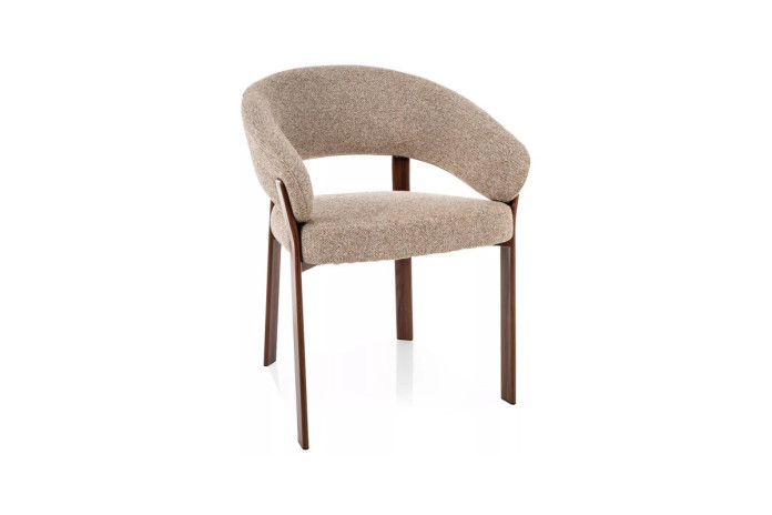 Chaise Design Beige et Pieds Noyer - Confort & Style | Mobili & Co