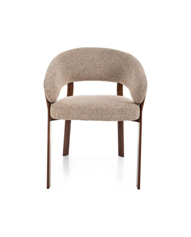 Chaise Design Beige et Pieds Noyer - Confort & Style | Mobili & Co