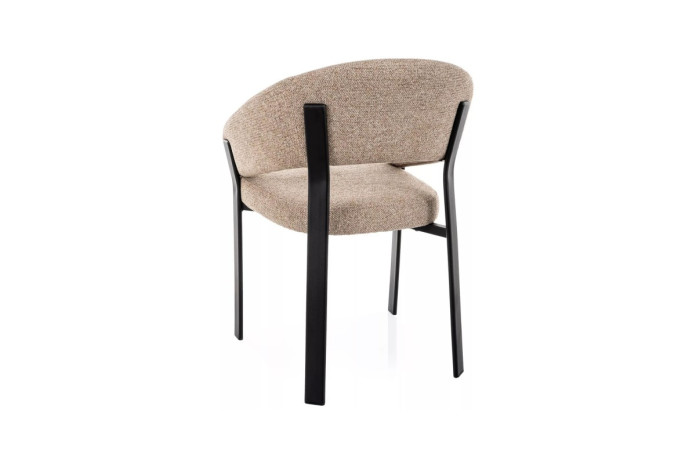 Chaise Design NAGOJA Beige et Gris clair Pieds Noir - Confort & Style | Mobili & Co