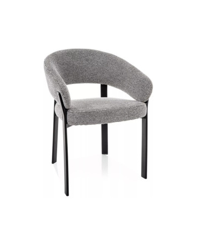 Chaise Design NAGOJA Beige et Gris clair Pieds Noir - Confort & Style | Mobili & Co