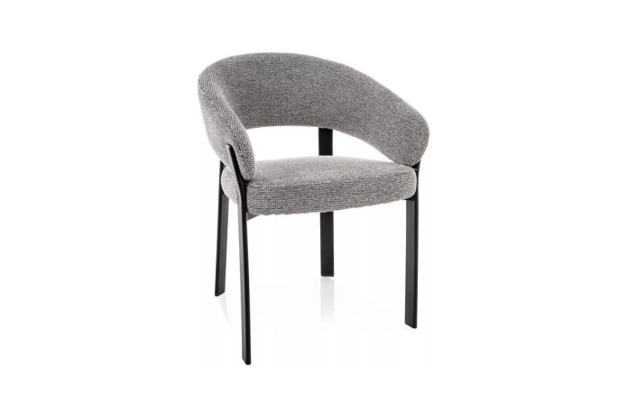 Chaise Design NAGOJA Beige et Gris clair Pieds Noir - Confort & Style | Mobili & Co