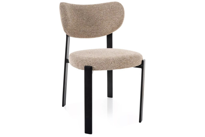 Chaise Design Scandinave RIN - Tissu Premium & Pieds Métal Noir