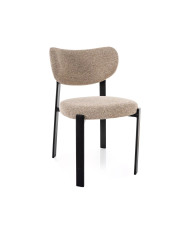 Chaise Design Scandinave RIN - Tissu Premium & Pieds Métal Noir