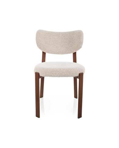 Chaise Design Scandinave RIN - Tissu Premium & Pieds Métal Noyer