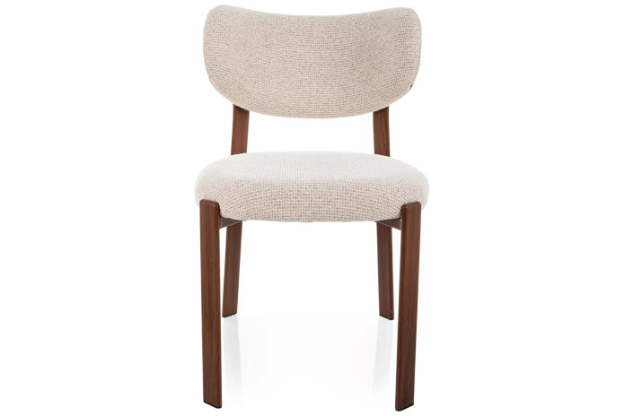 Chaise Design Scandinave RIN - Tissu Premium & Pieds Métal Noyer