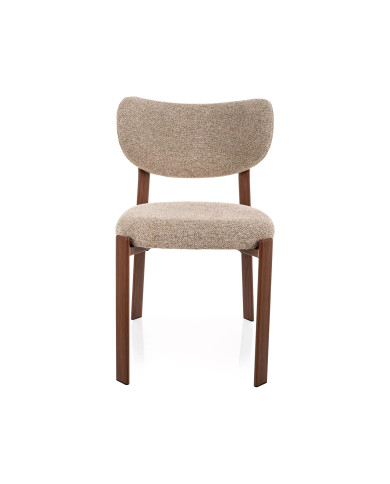 Chaise Design Scandinave RIN - Tissu Premium & Pieds Métal Noyer