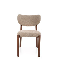 Chaise Design Scandinave RIN - Tissu Premium & Pieds Métal Noyer