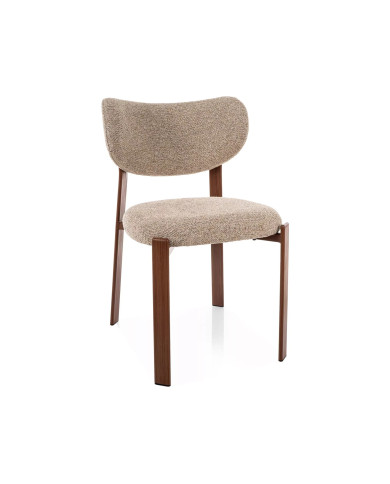 Chaise Design Scandinave RIN - Tissu Premium & Pieds Métal Noyer