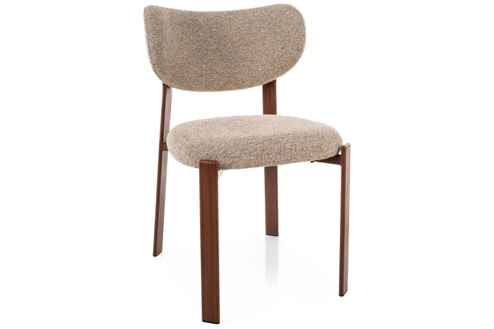 Chaise Design Scandinave RIN - Tissu Premium & Pieds Métal Noyer