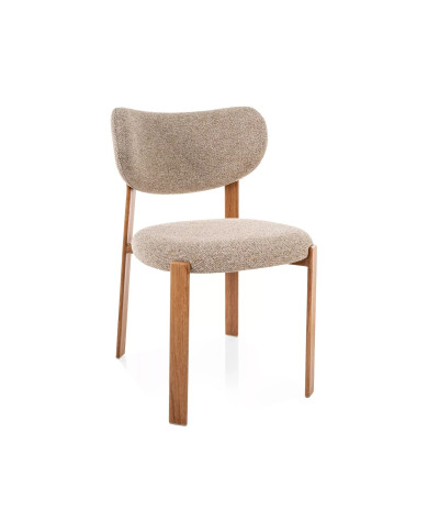 Chaise Design Scandinave RIN - Tissu Premium & Pieds Métal Chêne clair