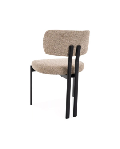 Chaise Japandi MISAKI - Tissu Premium & Pieds Métal Noir | Mobili & Co