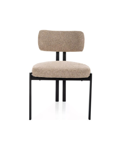 Chaise Japandi MISAKI - Tissu Premium & Pieds Métal Noir | Mobili & Co
