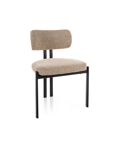 Chaise Japandi MISAKI - Tissu Premium & Pieds Métal Noir | Mobili & Co