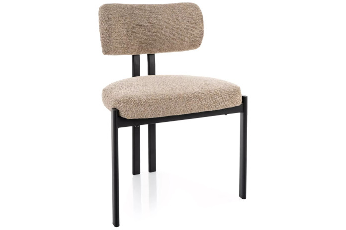 Chaise Japandi MISAKI - Tissu Premium & Pieds Métal Noir | Mobili & Co
