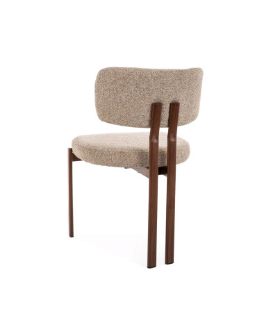 Chaise Japandi MISAKI - Tissu Premium & Pieds Métal Noyer | Mobili & Co