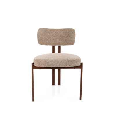 Chaise Japandi MISAKI - Tissu Premium & Pieds Métal Noyer | Mobili & Co