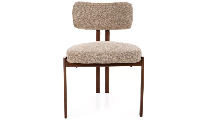 Chaise Japandi MISAKI - Tissu Premium & Pieds Métal Noyer | Mobili & Co