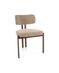Chaise Japandi MISAKI - Tissu Premium & Pieds Métal Noyer | Mobili & Co