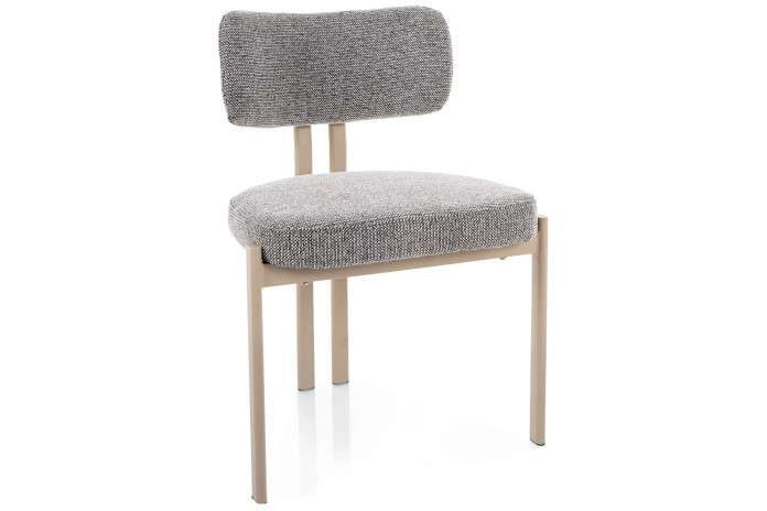 Chaise Japandi MISAKI - Tissu Premium & Pieds Métal Cashmire | Mobili & Co