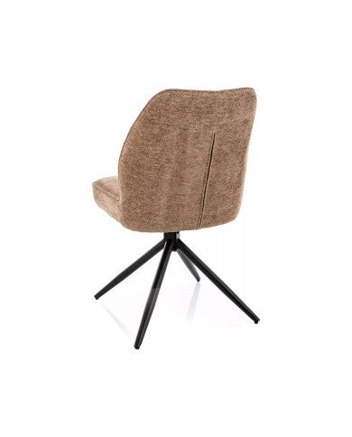 Chaise rembourrée ressorts pivotante 180° en tissu avec pieds en métal John