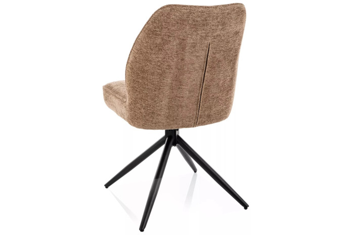 Chaise rembourrée ressorts pivotante 180° en tissu avec pieds en métal John