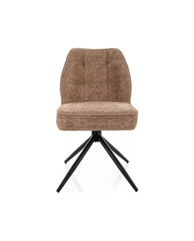 Chaise rembourrée ressorts pivotante 180° en tissu avec pieds en métal John