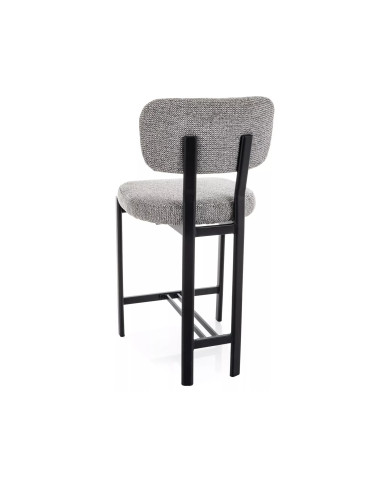 Chaise de bar en tissu avec pieds en métal noir design Japandi Misaki