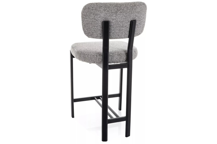 Chaise de bar en tissu avec pieds en métal noir design Japandi Misaki