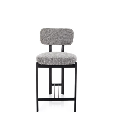 Chaise de bar en tissu avec pieds en métal noir design Japandi Misaki