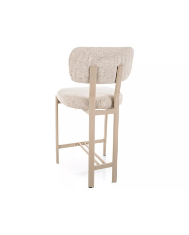 Chaise de bar en tissu avec pieds en métal cachemire design Japandi Misaki