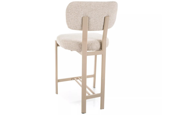 Chaise de bar en tissu avec pieds en métal cachemire design Japandi Misaki