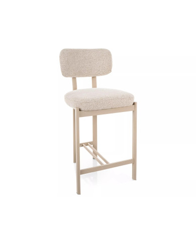 Chaise de bar en tissu avec pieds en métal cachemire design Japandi Misaki