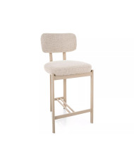 Chaise de bar en tissu avec pieds en métal cachemire design Japandi Misaki