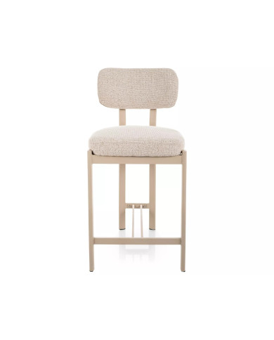Chaise de bar en tissu avec pieds en métal cachemire design Japandi Misaki