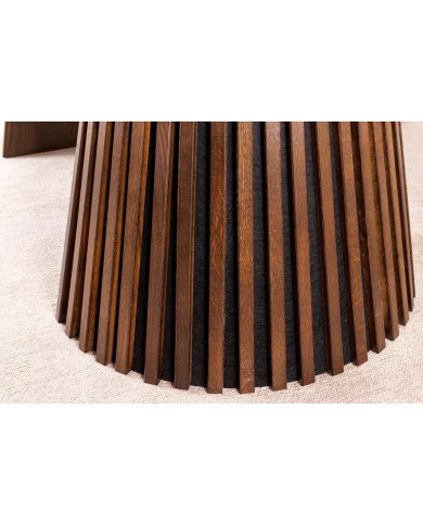 Table Ronde Extensible Chêne Foncé ARBOREA | Ø120 à 200 cm