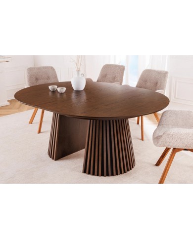 Table Ronde Extensible Chêne Foncé ARBOREA | Ø120 à 200 cm