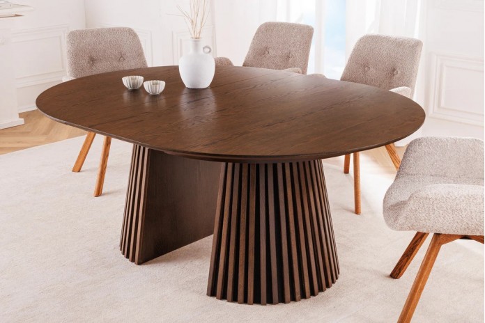 Table Ronde Extensible Chêne Foncé ARBOREA | Ø120 à 200 cm