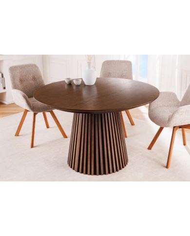 Table Ronde Extensible Chêne Foncé ARBOREA | Ø120 à 200 cm