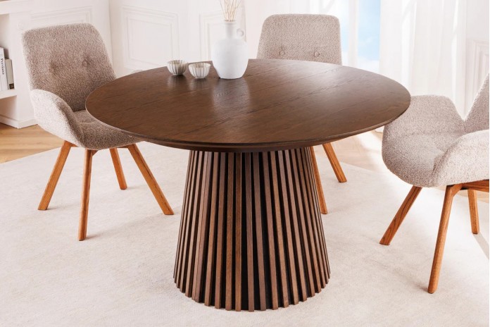 Table Ronde Extensible Chêne Foncé ARBOREA | Ø120 à 200 cm