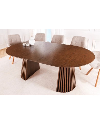 Table Ronde Extensible Chêne Foncé ARBOREA | Ø120 à 200 cm