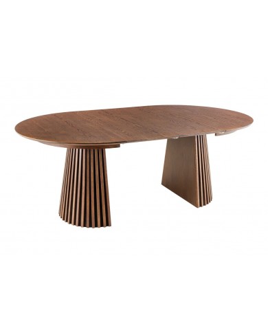 Table Ronde Extensible Chêne Foncé ARBOREA | Ø120 à 200 cm