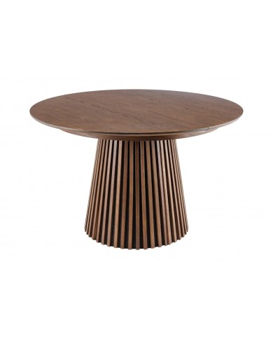 Table Ronde Extensible Chêne Foncé ARBOREA | Ø120 à 200 cm