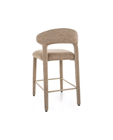 Chaise de bar entièrement en tissu avec dossier Mila