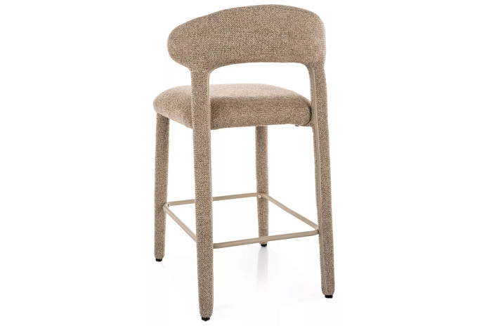 Chaise de bar entièrement en tissu avec dossier Mila