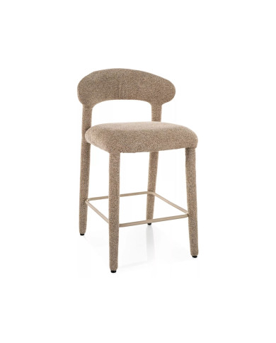 Chaise de bar entièrement en tissu avec dossier Mila